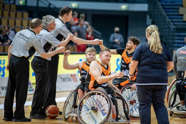 RBBL RSV Lahn Dill Hannover United, 13 04 22 Jan Haller 10 Hannover United , Oliver Jantz 4 Hannover United , Amit Vigoda 8 Hannover United RBBL RSV Lahn Dill Hannover United Wetzlar, 13 04 22 Copyright: xBEAUTIFULxSPORTS Roeczeyx