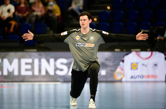 Simon Ernst GER Germany, 40,SC DHfL Leipzig , Germany vs Faroe Islands, international handball match, World Cup playoff13 04 22 Kiel Wunderino Arena Schleswig Holstein Germany