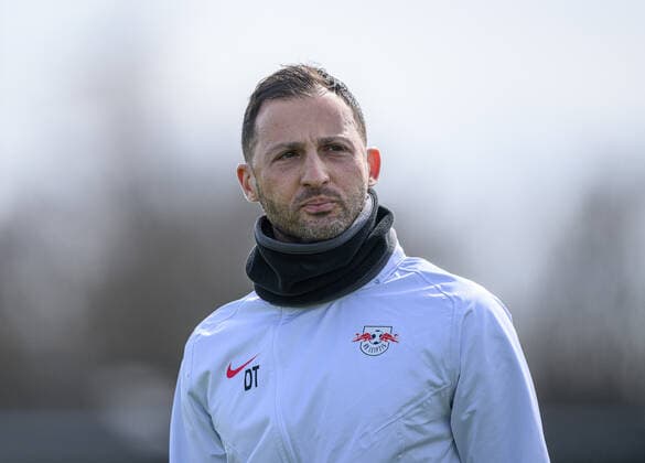 Leipzig head coach coach Domenico Tedesco final training Europa League RB Leipzig on 6 April 2022 Red Bull Academy, Leipzig training EL RB Leipzig
