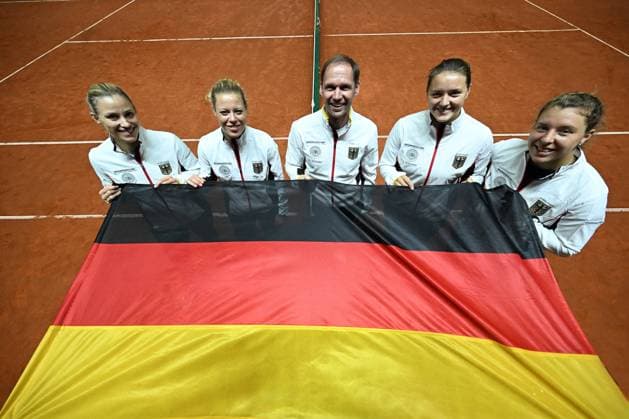 2022 BJKC Qualifier Kazakhstan Germany German Team Anna Lena Friedsam ,Jule Niemeier, Laura Siegemund , Angelique Kerber and Team Captain Rainer Schüttler