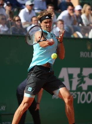 Alexander Zverev of Germany during the Rolex Monte-Carlo Masters 2022, ATP, Tennis Herren Masters 1000 tennis tournament on April 14, 2022 at Monte-Carlo Country Club in Roquebrune-Cap-Martin, France - Photo Laurent Lairys TENNIS : Monte Carlo 2022 - Monaco - 14 04 2022 LaurentLairys Panoramic 