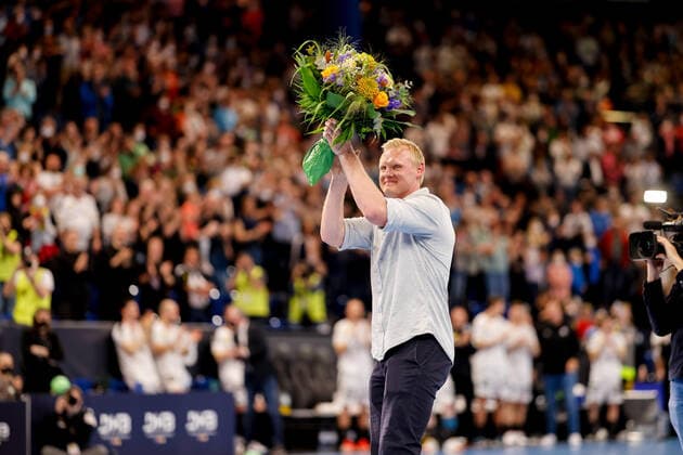 Kiel, 13 April 2022 Handball, World Cup Play Offs, Germany Faroe Islands Farewell to Patrick Wiencek from the national team