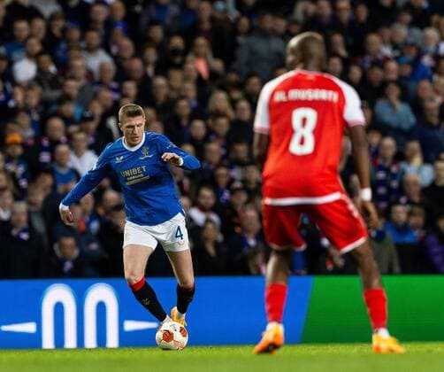Mandatory Credit: Photo by Luke Nickerson Rangers FC Shutterstock (12894538bk) Rangers Midfielder John Lundstram Rangers v Braga, UEFA Europa League, Quarter Final, Second Leg, Football, Ibrox Stadium, Glasgow, UK - 14 Apr 2022 Rangers v Braga, UEFA Europa League, Quarter Final, Second Leg, Football, Ibrox Stadium, Glasgow, UK - 14 Apr 2022  Copyright: xLukexNickerson RangersxFC Shutterstockx 12894538bk
