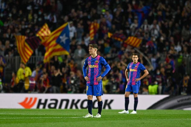 April 14, 2022, Barcelona, Spain: players of FC Barcelona, Barca during the UEFA Europa League Quarter Final Leg Two match between FC Barcelona and Eintracht Frankfurt at Camp Nou in Barcelona Barcelona Spain - ZUMAd159 20220414_zia_d159_030 Copyright: xGerardxFrancox