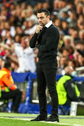 Xavi Hernandez FC Barcelona, head coach dissatisfied, disappointed disappointed, ESP, FC Barcelona vs Eintracht Frankfurt, Europa League quarterfinals, season 2021 2022, 14 04 2022, DFB DFL regulations prohibit any use of photographs as image sequences and or quasi video , ESP, FC Barcelona vs Eintracht Frankfurt, Europa League quarterfinals, season 2021 2022, 14 04 2022 Barcelona Copyright: xEibner-Pressefoto BoiaxGabrielx EP_EEP