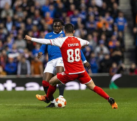 Mandatory Credit: Photo by Luke Nickerson Rangers FC Shutterstock (12894538ef) Rangers Defender Calvin Bassey Rangers v Braga, UEFA Europa League, Quarter Final, Second Leg, Football, Ibrox Stadium, Glasgow, UK - 14 Apr 2022 Rangers v Braga, UEFA Europa League, Quarter Final, Second Leg, Football, Ibrox Stadium, Glasgow, UK - 14 Apr 2022  Copyright: xLukexNickerson RangersxFC Shutterstockx 12894538ef