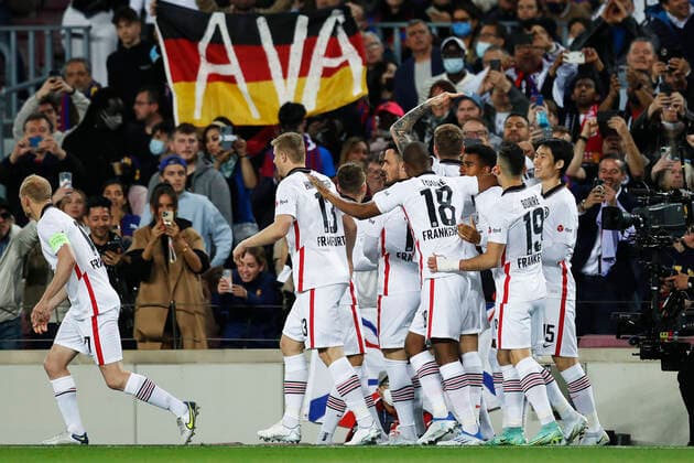 Frankfurt team group, Mannschaftsbild, Totale Daichi Kamada (Frankfurt), APRIL 14, 2022 - Football Soccer : UEFA Europa League Round of 8 2nd leg match between FC Barcelona, Barca 2-3 Eintracht Frankfurt at the Camp Nou stadium in Barcelona, Spain. Noxthirdxpartyxsales  (185854890)