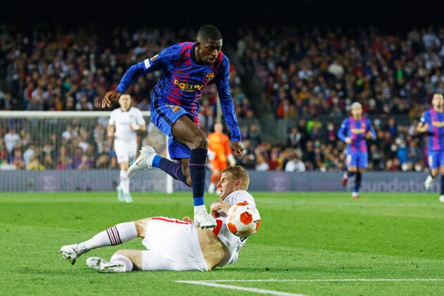 Ousmane Dembele (Barcelona), APRIL 14, 2022 - Football Soccer : UEFA Europa League Round of 8 2nd leg match between FC Barcelona, Barca 2-3 Eintracht Frankfurt at the Camp Nou stadium in Barcelona, Spain. Noxthirdxpartyxsales  (185854911)