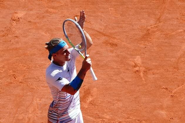 Alenjandro Davidovich Fokina (Espagne) TENNIS : Masters 1000 de Monte Carlo - Quart de finale - Monte Carlo - 15 04 2022 NorbertScanella Panoramic 