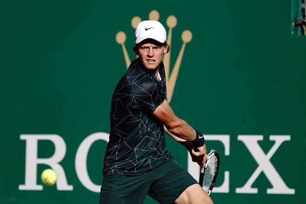 Jannik Sinner (Italie) TENNIS : Masters 1000 de Monte Carlo - Quart de finale - Monte Carlo - 15 04 2022 NorbertScanella Panoramic 