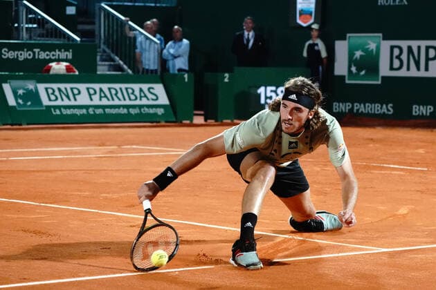 Stefanos Tsitsipes (Grece) TENNIS : Master 1000 de Monte-Carlo - Monte Carlo - 13 04 2022 NorbertScanella Panoramic 