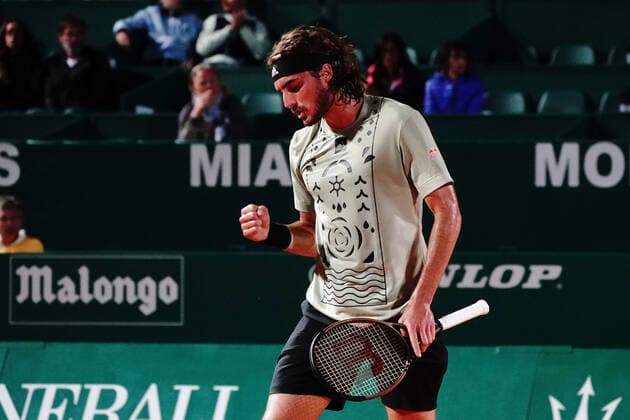 Stefanos Tsitsipes (Grece) TENNIS : Master 1000 de Monte-Carlo - Monte Carlo - 13 04 2022 NorbertScanella Panoramic 