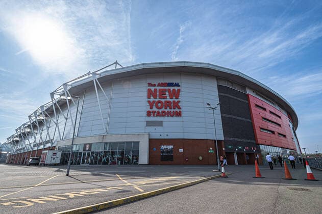 Rotherham United v Ipswich Town Sky Bet League 1 A general view of the exterior of the New York Stadium, Rotherham ahead of the Sky Bet League 1 match between Rotherham United and Ipswich Town. Content Not Available For UK Newspapers Copyright: xMattxWilkinsonx FIL-16795-0011 UK Newspapers OUT
