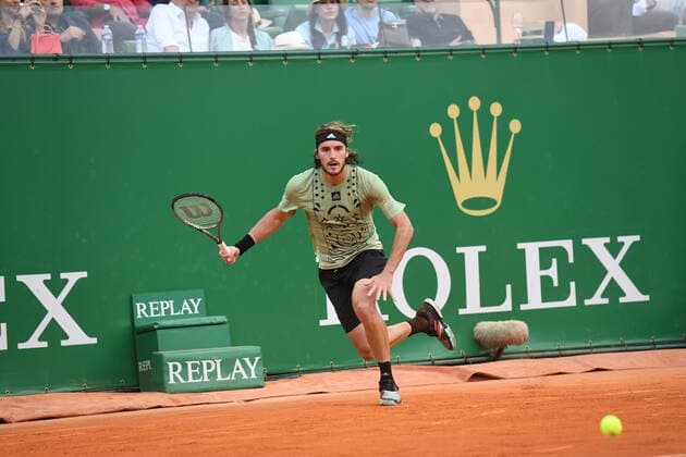 Tennis : Monte Carlo 2022 - Stefanos Tsitsipas - Grece Tennis : Monte Carlo 2022 - Monaco - 16 04 2022 ChrysleneCaillaud Panoramic 