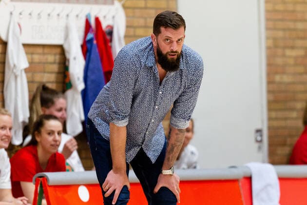 Basketball DBBL Play GiroLive Panthers Osnabrück Rheinland Lions on 16 04 2022 at the home of panthers in Osnabrück coach Sasa Cuic Panthers Osnabrueck PD