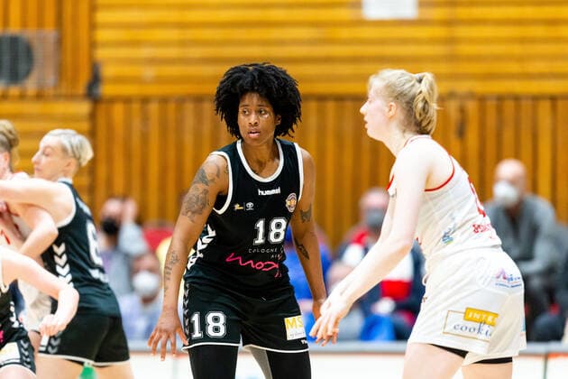 Basketball DBBL Play GiroLive Panthers Osnabrück Rheinland Lions on 16 04 2022 at the home of panthers in Osnabrück Brianna Lee Rollerson Rheinland Lions PD