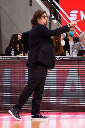 Ludwigsburg , Basketball easycredit BBL Bundesliga, MHP Riesen Ludwigsburg vs FC Bayern Munich , Coach Andrea Trinchieri Bayern