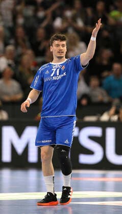 Photo Elias Skipagotu Ellefsen Faroe Islands Handball Men on 13 04 2022 Mens Handball International Germany Faroe Islands