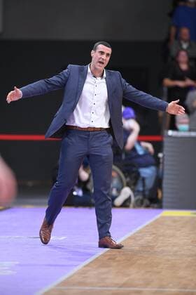 Roel Moors coach, head coach BG Goettingen , Basketball, Bundesliga, BBL, BG Goettingen Alba Berlin, 17 04 2022, BG Goettingen Alba Berlin, Basketball, Bundesliga, GER, BBL, 17 04 2022 Goettingen Copyright: xEibner-Pressefotox-xRolandxSippelx
