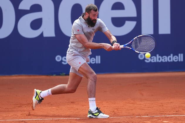 ESP: Barcelona Open Banc, Condfe de Godo Trophy Benoit Paire during the match of Barcelona Open Banc Sabadell, Conde de Godo Trophy between Soonwooi Kwon and Benoit Pairee played at Real Club de Tenis Barccelona on April 18, 2022 in Barcelona, Spain. kpmg Copyright: xBaguxBlancox xxPRESSINPHOTOtx DSC09453