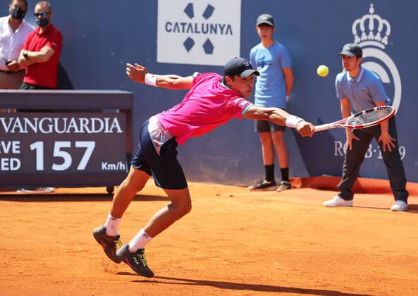 Barcelona Open Banc Sabadell Brandon Nakashima during the match against Nicolas Alvarez Varona, corresponding to the Barcelona Open Banc Sabadell tennis tournament, 69th Conde de Godo Trophy, in Barcelona, on 18th April 2022. Barcelona Barcelona Spain  Copyright: xUrbanandsportx originalFilename:urbanandsport-barcelon220418_npaSH.jpg