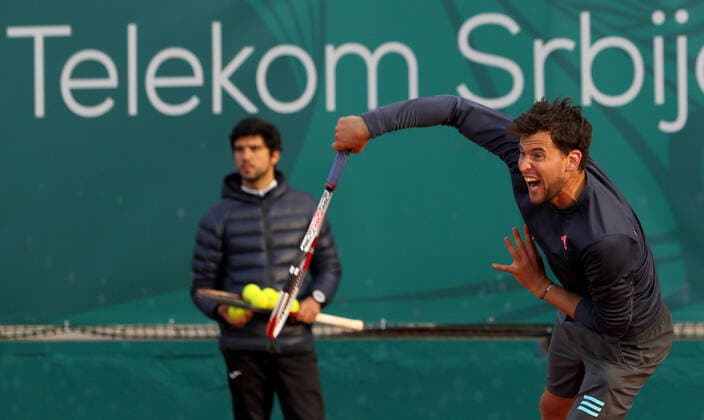 TENNIS - ATP, Tennis Herren Serbia Open 2022 BELGRADE,SERBIA,18.APR.22 - TENNIS - ATP World Tour, Serbia Open, training. Image shows Dominic Thiem (AUT).  GEPAxpictures xAleksandarxDjorovic