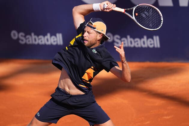 ESP: Barcelona Open Banc, Conde de Godo Trophy Hugo Grenierduring the match of Barcelona Open Banc Sabadell, Conde de Godo Trophy played at Real Club de Tenis Barccelona on April 18, 2022 in Barcelona, Spain. kpmg Copyright: xBaguxBlancox xxPRESSINPHOTOx PS_220418_922