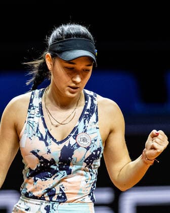Eva Lys Germany, Germany Victory Pose Tennis Women Porsche Cup Porsche Tennis Grand Prix GP Stuttgart 2022 Porsche Arena 19 04 2022 Porsche Tennis Grand Prix Stuttgart 2022, 19 04 2022 Stuttgart, Germany Copyright: xEibner-Pressefoto RogerxBuerkex EP_EER