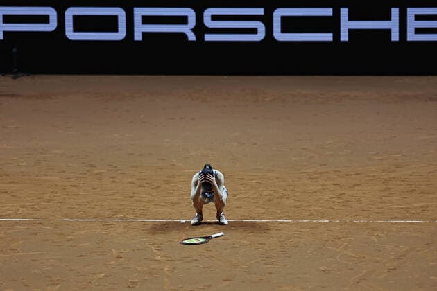Eva Lys, GER, after first round of 2022 Porsche Tennis Grand Prix in Stuttgart, 19 04 2022