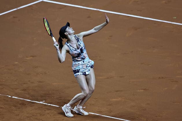 Eva Lys, GER, during first round of 2022 Porsche Tennis Grand Prix in Stuttgart, 19 04 2022