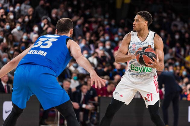 April 19, 2022, Barcelona, Barcelona, Spain: Augustine Rubit of FC Bayern Munich in action during the Turkish Airlines EuroLeague Play Off Game 1 match between FC Barcelona, Barca and FC Bayern Munich at Palau Blaugrana on April 19, 2022 in Barcelona, Spain. Barcelona Spain - ZUMAa181 20220419_zaa_a181_027 Copyright: xJavierxBorregox