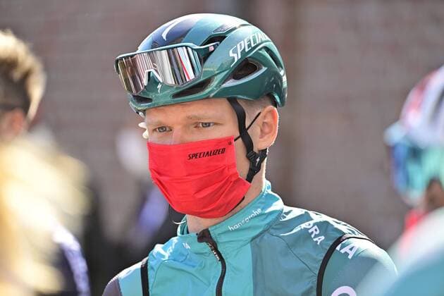 HUY, BELGIUM - APRIL 20 : Vlasov Aleksandr (RUS) of BORA - hansgrohe during La Fleche Wallonne cycling race with start in Blegny and finish on the wall of Huy on April 20, 2022 in Huy, Belgium, 20 04 2022 ( La Fleche Wallonne cycling race - 2022 PhotoNews Panoramic 
