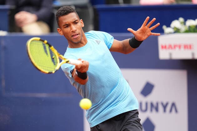 ESP: Barcelona Open Banc, Conde de Godo Trophy Felix Auger-Aliassime during the Barcelona Open Banc Sabadell, Conde de Godo Trophy played at Real Club de Tenis Barcelona on April 20, 2022 in Barcelona, Spain. kpng Copyright: xBaguxBlancox xPRESSINPHOTOx PS_220420_047