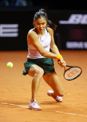 Stuttgart,Germany, 20th, April, 2022 British tennis player Emma Raducanuin action at the Porsche Tennis Grand Prix 2022 in Stuttgart on Wednesday 20 April 20212 Copyright: xJuergenxHasenkopfx