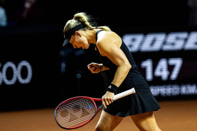 Angelique Kerber Germany, Germany victory fist, tennis women Porsche Cup Porsche Tennis Grand Prix GP Stuttgart 2022 Porsche Arena 20 04 2022 Porsche Tennis Grand Prix Stuttgart 2022, 20 04 2022 Stuttgart Copyright: xEibner-Pressefoto RogerxBuerkex EP_EER