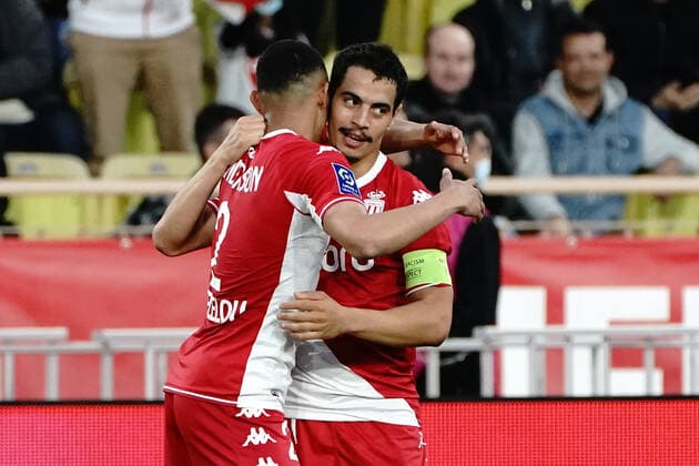 Joie - Wissam Ben Yedder (AS Monaco) - Vanderson (AS Monaco) FOOTBALL : AS Monaco vs OGC Nice - Ligue 1 Uber Eats - Monaco - 20 04 2022 NorbertScanella Panoramic 