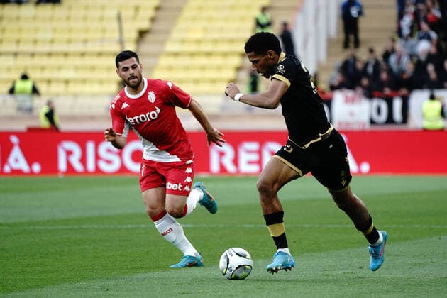 Jean Clair Todibo (OGC Nice) - Kevin Volland (AS Monaco) FOOTBALL : AS Monaco vs OGC Nice - Ligue 1 Uber Eats - Monaco - 20 04 2022 NorbertScanella Panoramic 