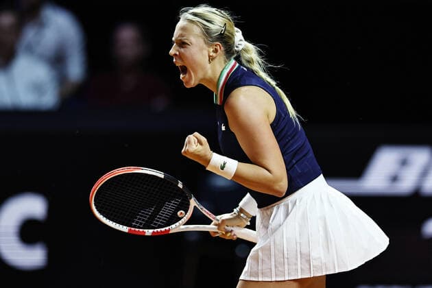 Anett Kontaveit, EST, during 2022 Porsche Tennis Grand Prix in Stuttgart, 20 04 2022