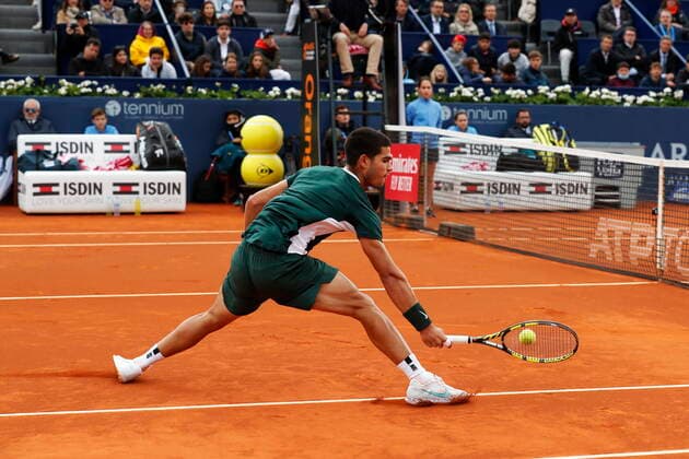 Carlos Alcaraz (ESP), APRIL20, 2022 - Tennis : Carlos Alcaraz of Spain during singles 2nd round match against Soon-woo Kwon of South Korea on the Barcelona Open Banc Sabadell tennis tournament at the Real Club de Tenis de Barcelona in Barcelona, Spain.  (0156451742st)