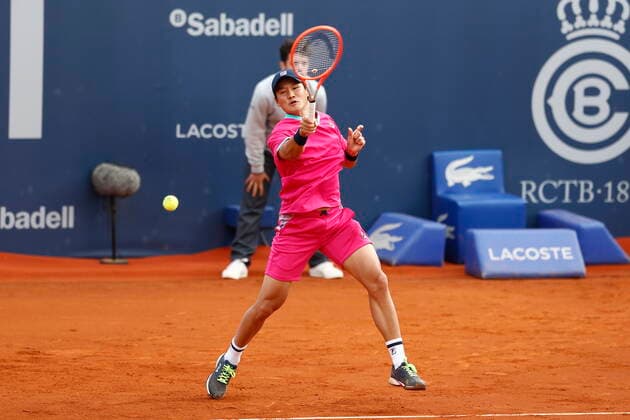 Soon-woo Kwon (KOR), APRIL20, 2022 - Tennis : Soon-woo Kwon of South Korea during singles 2nd round match against Carlos Alcaraz of Spain on the Barcelona Open Banc Sabadell tennis tournament at the Real Club de Tenis de Barcelona in Barcelona, Spain.  (0156452107st)