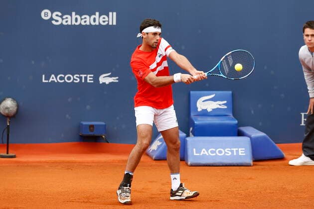 Carlos Taberner (ESP), APRIL20, 2022 - Tennis : Carlos Taberner of Spain during singles 2nd round match against Felix Auger-Aliassime of Canada on the Barcelona Open Banc Sabadell tennis tournament at the Real Club de Tenis de Barcelona in Barcelona, Spain.  (0156452480st)