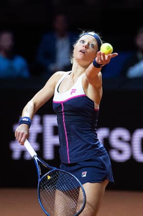 Laura Siegemund GER Germany, Stuttgart, 21 04 2022, Tennis, Porsche Tennis Grand Prix, 2022, Round 2, M Sakkari GRE L Siegemund GER , Porsche Arena Foto A2 Bildagentur Peter Hartenfelser