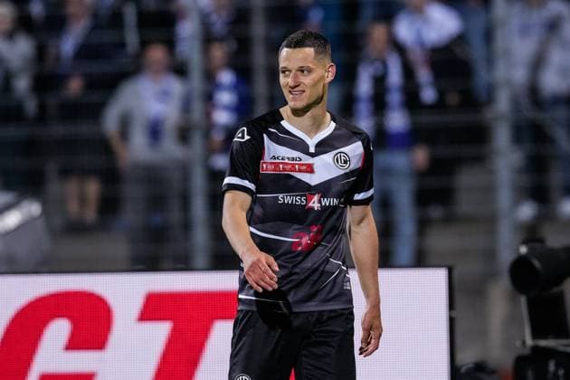 10 04 2022, Lugano, Stadio Cornaredo, Super League FC Lugano FC Sion, 19 Zan Celar Lugano Lugano Stadio Cornaredo Ticino Switzerland  Copyright: xJustPictures.ch JarixPestelaccix