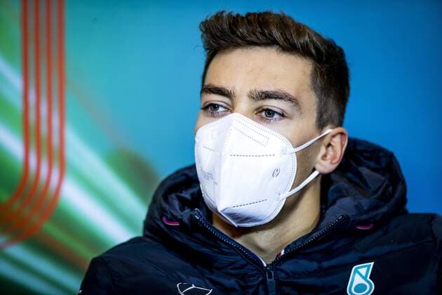 IMOLA George Russell Mercedes in the press conference prior to the 1st practice session ahead of the Emilia Romagna F1 Grand Prix at Autodromo Enzo e Dino Ferrari REMKO DE WAAL GP Emilia Romagna 2022 Practice 1 2022 xVIxANPxSportx xxANPxIVx 447433612 originalFilename: 447433612.jpg