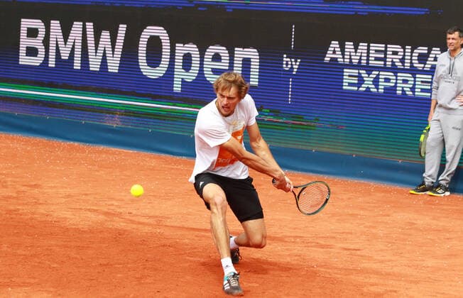 Alexander Zverev, during training tennis opener PK and unveiling BMW winning car BMW Open by American Express 2022 22 04 2022 PHOTO Mladen Lackovic LakoPress