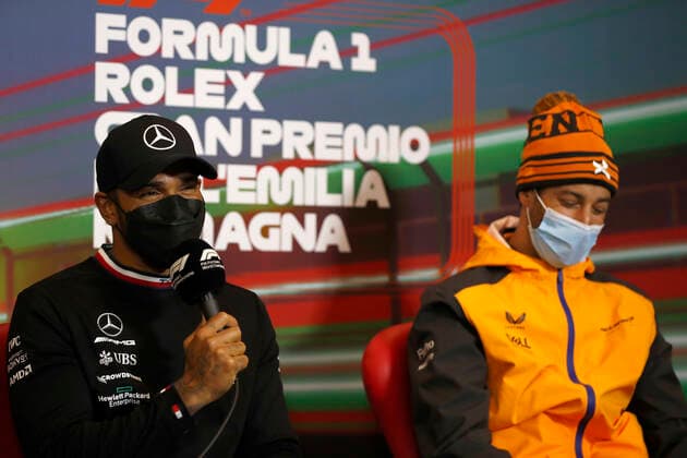 44 Lewis Hamilton GBR, Mercedes AMG Petronas F1 Team , F1 Grand Prix of Emilia Romagna at Autodromo Enzo e Dino Ferrari on April 22, 2022 in Imola, Italy Photo by Carl Bingham LAT Motorsport Images DPPI via HOCH ZWEI Imola Italy