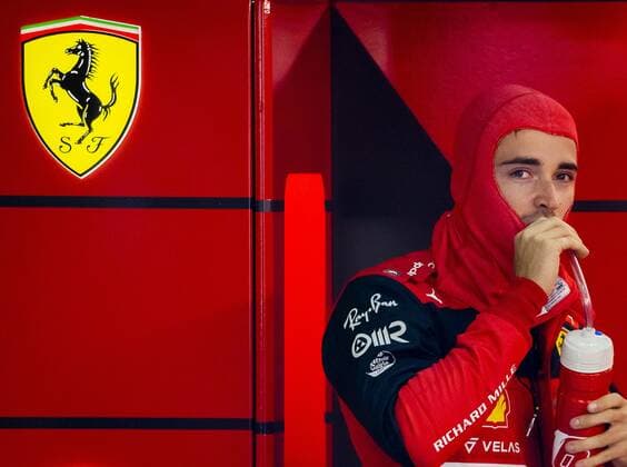 IMOLA Charles Leclerc Ferrari in the garage during 1st practice session ahead of the Emilia Romagna F1 Grand Prix at Autodromo Enzo e Dino Ferrari on April 22, 2022 in Imola, Italy REMKO DE WAAL GP Emilia Romagna 2022 Practice 1 2022 xVIxANPxSportx xxANPxIVx 447444602 originalFilename: 447444602.jpg
