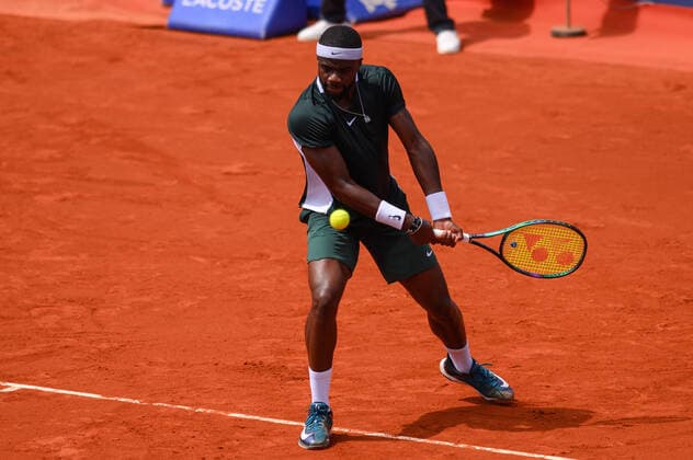 April 22, 2022, Barcelona, Spain: Frances Tiafoe during the Barcelona Open Banc Sabadell, Conde de Godo Trophy played at Real Club de Tenis Barcelona on April 21, 2022 in Barcelona, Spain. Barcelona Spain - ZUMAd159 20220422_zia_d159_004 Copyright: xGerardxFrancox