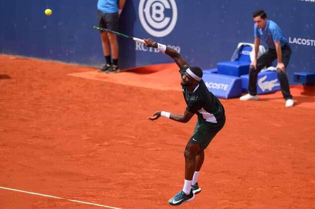 April 22, 2022, Barcelona, Spain: Frances Tiafoe during the Barcelona Open Banc Sabadell, Conde de Godo Trophy played at Real Club de Tenis Barcelona on April 21, 2022 in Barcelona, Spain. Barcelona Spain - ZUMAd159 20220422_zia_d159_002 Copyright: xGerardxFrancox
