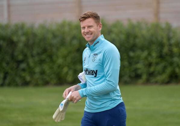 Mandatory Credit: Photo by Arfa Griffiths West Ham United Shutterstock (12905430c) David Martin of West Ham United during training West Ham United First Team Training, Rush Green Training Ground, London, UK - 22 Apr 2022 EDITORIAL USE ONLY No use with unauthorised audio, video, data, fixture lists, club league logos or live services. Online in-match use limited to 120 images, no video emulation. No use in betting, games or single club league player publications. West Ham United First Team Training, Rush Green Training Ground, London, UK - 22 Apr 2022 EDITORIAL USE ONLY No use with unauthorised audio, video, data, fixture lists, club league logos or live services. Online in-match use limited to 120 images, no video emulation. No use in betting, games or single club league player publications. Copyright: xArfaxGriffiths WestxHamxUnited Shutterstockx 12905430c